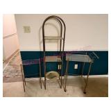 Metal & Glass Tiered Racks & Cart