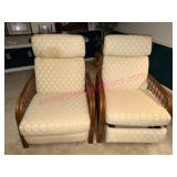 Rattan Recliners w/Upholstered Cushions