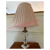 Crystal Table Lamp w/ Pleated Shade