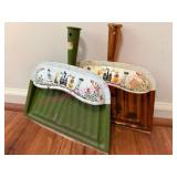 2 Vtg J.V. Reed Metal Dustpans w/Handles