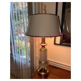 Nice Brass & Enamel Table Lamp w/Shade