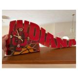 Indiana Hoosiers Carved Wood Clock