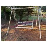 Vtg Metal 4ft Swing w/Frame