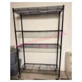 Black Rolling Wire Rack, 4ft Wide