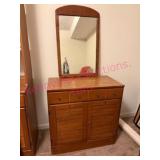 Maple Cabinet w/ Wall Mirror