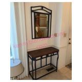 Modern Metal Console Table w/Mirror