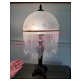 Beaded Vanity Lamp w/ Frosted Shade