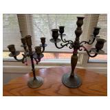 2 Vintage Brass Candelabras