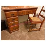 1970s Maple Desk w/ Ant. Chair