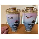 Nippon 8in Hand-Painted Vases