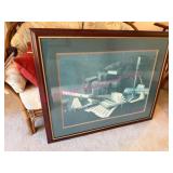 32×41 Framed Print w/Book Motif