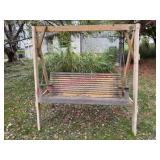 Vtg Wooden Swing w/ Frame, 4ft Long