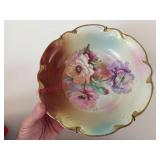 Hand-Painted Japanese Bowl w/ Floral Design