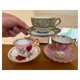 3 Porcelain Tea Cups W/ Saucers incl. England