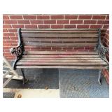 4ft Front Porch Bench w/Wood & Metal