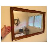 Ant. Mirror w/Oak Frame, 18×28 in