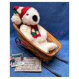 1997 Longaberger Sleigh Basket w/Wrought Iron