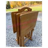 3 Folding TV Trays on Stand