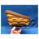 1998 Longaberger Sleigh Basket w/Iron Runner