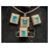 3pc Costume Jewelry w/ Blue Stones