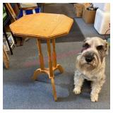 Antique Oak Accent Table w/ Pedestal Base