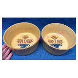 Pfaltzgraff USA Ribbed Bowls w/ Floral Design