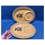 Pfaltzgraff USA Snack Trays w/ Floral Motif