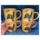 4 Pfaltzgraff USA 10oz Cups w/Bird Motif