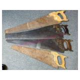 5 Hand Saws w/Wooden Handles