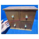 Old Four-Drawer Spice Cabinet w/Porcelain Knobs
