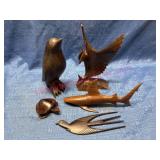 Solid Mahogany Carved Animals