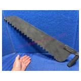 Antique 24in Hand Wrought Saw w/Rivets