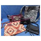 5 Purses w/ Various Designs & Materials
