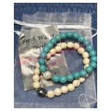 Freshwater Pearl & Turquoise Bracelets