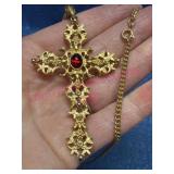 Avon Gold-Tone Lrg Cross Necklace