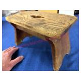 Wooden Stool w/ Decorative Cutout Handle