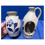 Williamsburg Pottery Candle Holder & Vase