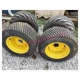 4 John Deere Mower Tires-Rims Set