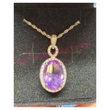 Sterling Silver Purple Amethyst Necklace