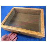 Wooden Display Box w/Glass Top
