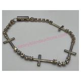 Rhinestone Cross Bracelet