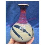 Signed Studio Pottery Vase w/ Unique Glaze