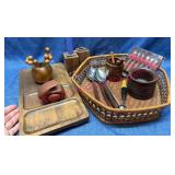 Mid-Century Modern Wood & Wicker Items