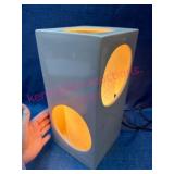 Mid-Century White Ceramic Table Lamp w/Cutouts