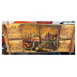 Quilt Featuring Deer & Cabin Scenes 80x30.5in