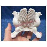 Light Pink Milk Glass Bird Candleholder