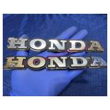 Vtg Pair of Metal Honda Emblems