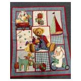 Small Quilt w/Teddy Bear & Toys Design 40x31in
