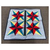 Small Patchwork Quilt w/ Star Design 28x30in