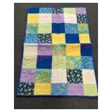 Small Multicolor Patchwork-Style Quilt 42x27in